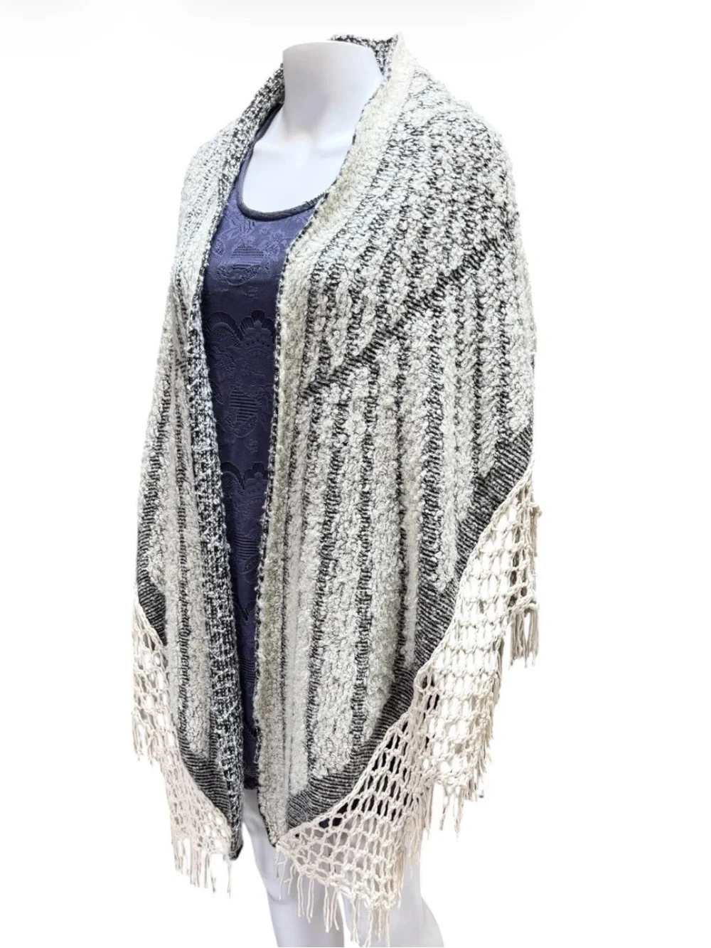 Anthropologie Angel Of The North Fringed Wrap Shawl Poncho